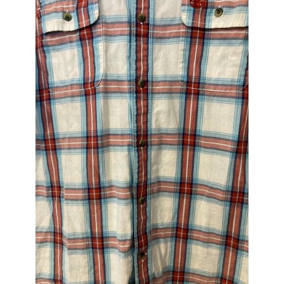 Timberland Shirt Mens Large Multicolor Plaid Button Up Regular Fit Cotton - Picture 7 of 14